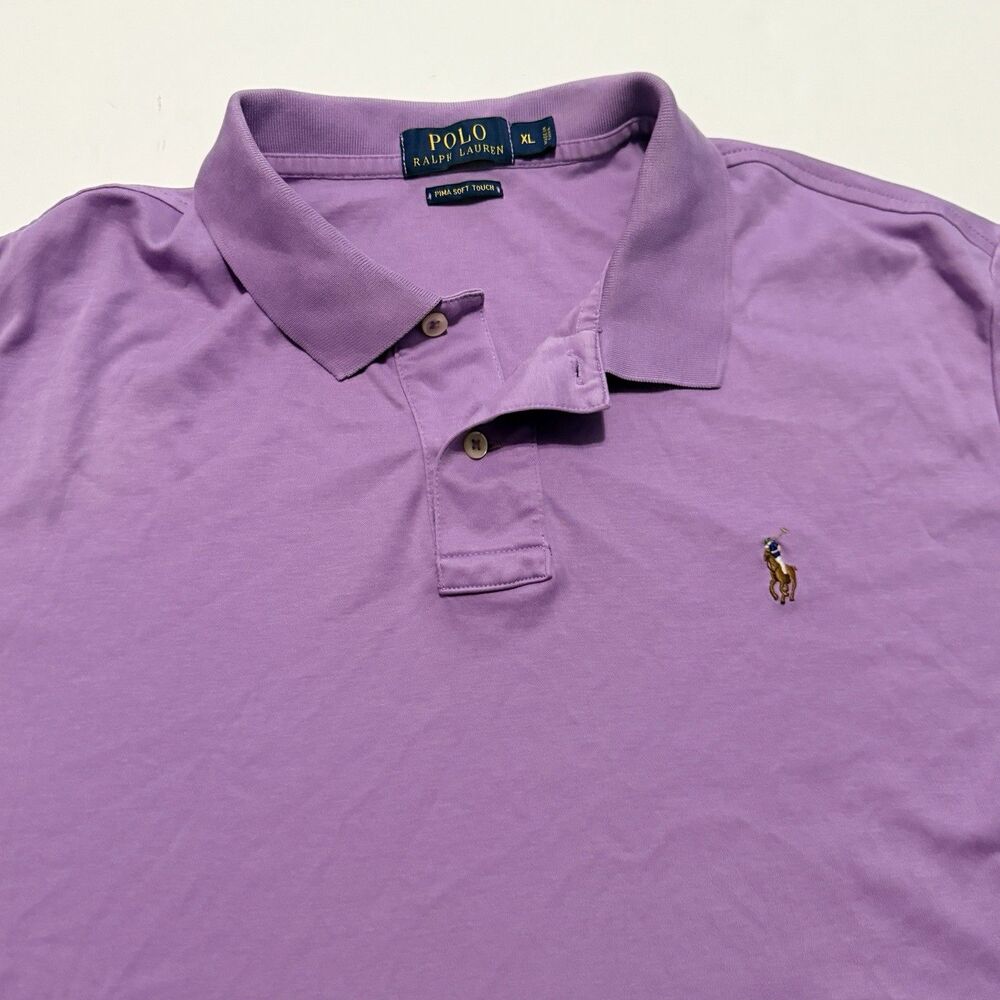 Polo Ralph Lauren Polo Shirt Mens XL Purple Pima Soft Touch Short Sleeve Casual